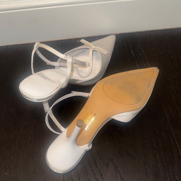 Jeffrey Campbell Cream Satin Bow Heels - Picture 2 of 2